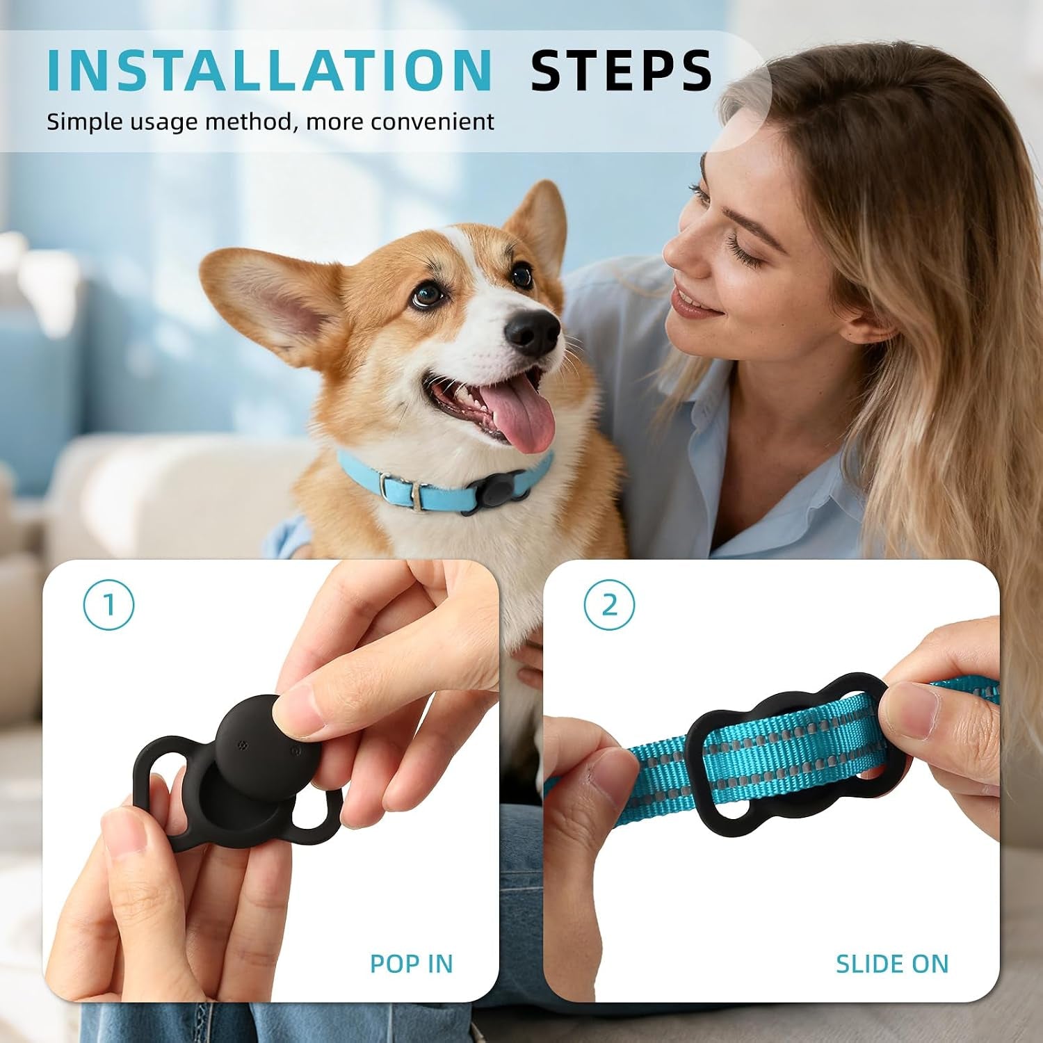 Android Google GPS Dog Collar, Mini Dog GPS Tracker, Smart Pet Activity Tracker, No Subscription, GPS Cat Collar Google Certified Finder, Anti-Lost, Finder Tag for Vehicles, Pets, Kids, Items 1 Pack