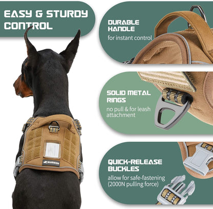 Pawdora Tactical Dog Harness — No Pull, Reflective & Escape-Proof | Sizes XS–XL