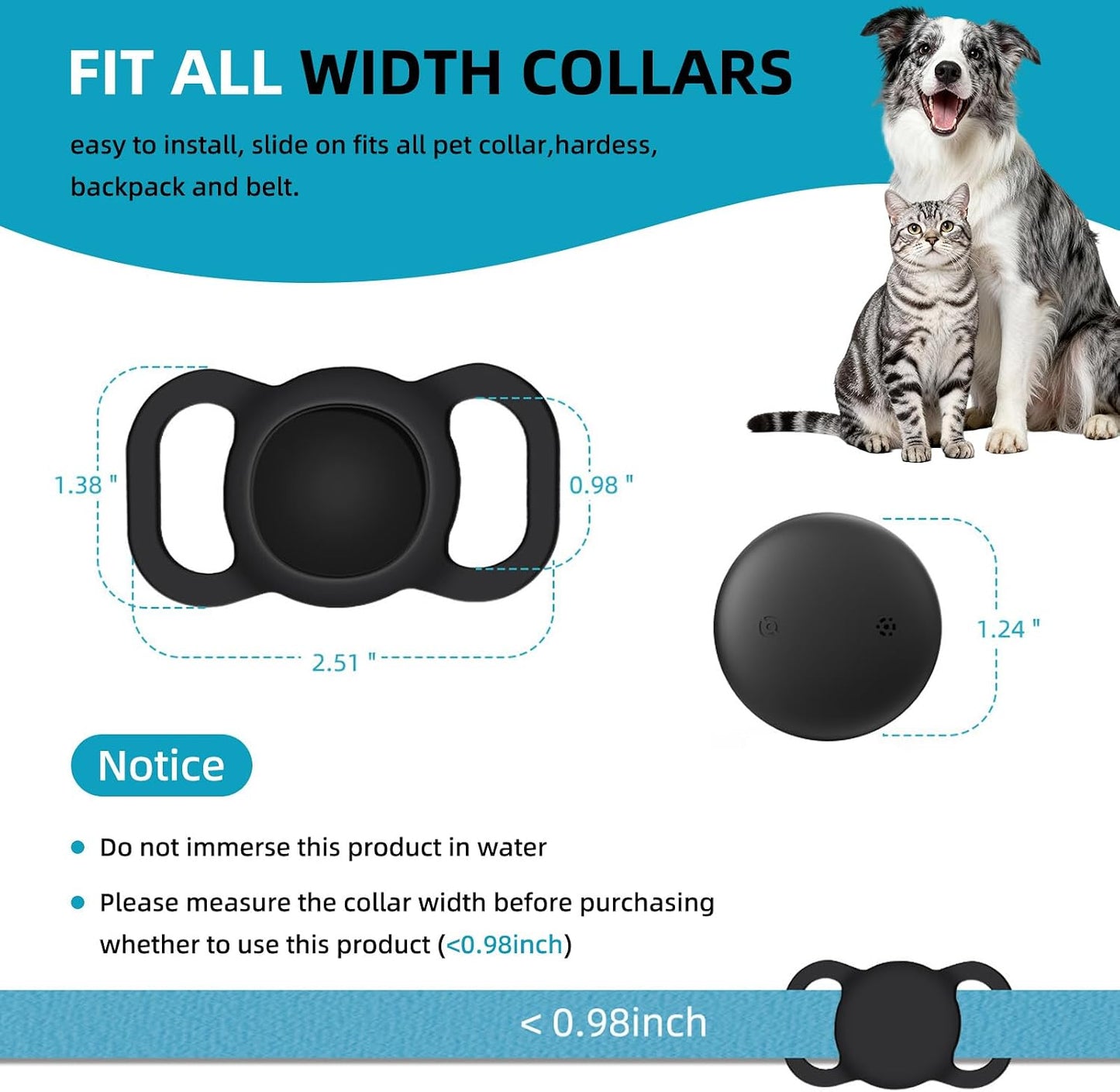 Android Google GPS Dog Collar, Mini Dog GPS Tracker, Smart Pet Activity Tracker, No Subscription, GPS Cat Collar Google Certified Finder, Anti-Lost, Finder Tag for Vehicles, Pets, Kids, Items 1 Pack