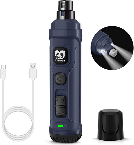 Quiet Electric Dog Nail Grinder – 2-Speed LED Pet Nail Trimmer for Painless Grooming, Safe for Small, Medium & Large Dogs and Cats