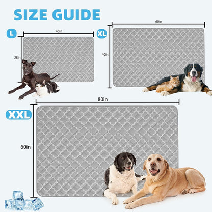 Dog Cooling Mat Pad for Medium Large Dogs, Cooling Blanket for Kennels Crate Floor, Dog Cat Summer Sleeping Bed Outside, Washable & Portable, Xx-Large 60"X80"