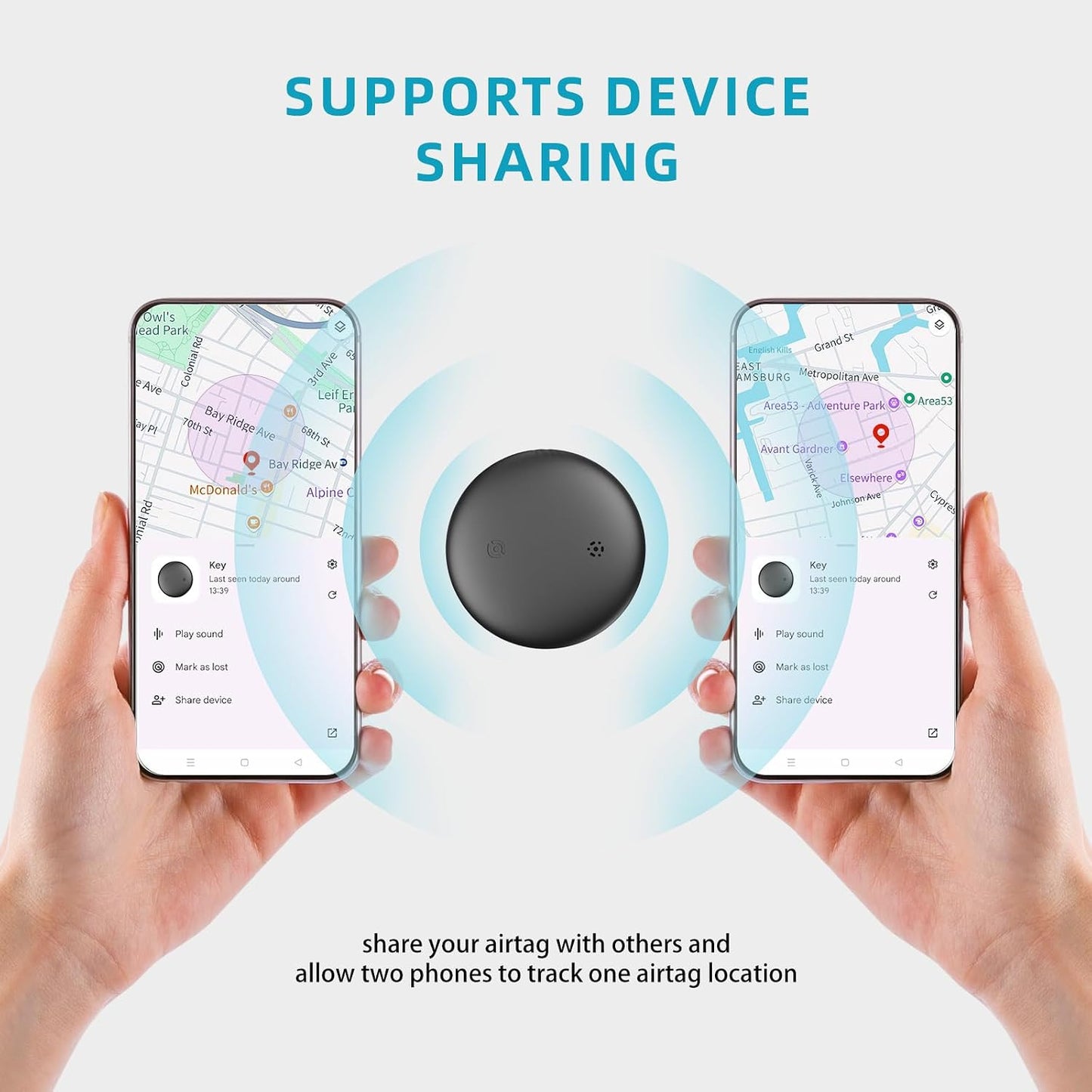 Android Google GPS Dog Collar, Mini Dog GPS Tracker, Smart Pet Activity Tracker, No Subscription, GPS Cat Collar Google Certified Finder, Anti-Lost, Finder Tag for Vehicles, Pets, Kids, Items 1 Pack