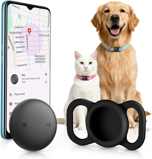 Android Google GPS Dog Collar, Mini Dog GPS Tracker, Smart Pet Activity Tracker, No Subscription, GPS Cat Collar Google Certified Finder, Anti-Lost, Finder Tag for Vehicles, Pets, Kids, Items 1 Pack