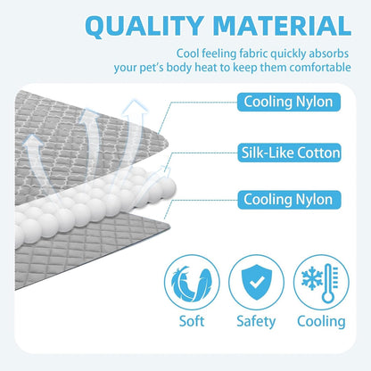 Dog Cooling Mat Pad for Medium Large Dogs, Cooling Blanket for Kennels Crate Floor, Dog Cat Summer Sleeping Bed Outside, Washable & Portable, Xx-Large 60"X80"