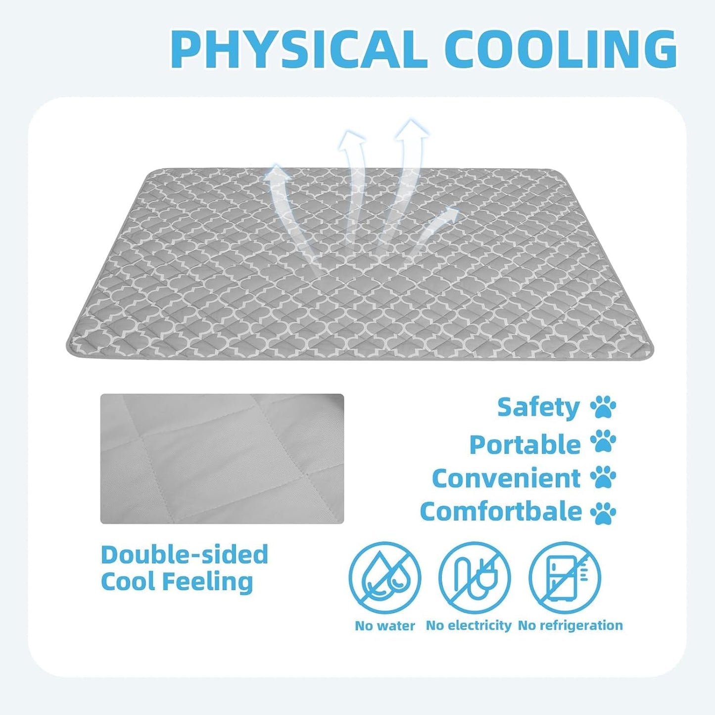 Dog Cooling Mat Pad for Medium Large Dogs, Cooling Blanket for Kennels Crate Floor, Dog Cat Summer Sleeping Bed Outside, Washable & Portable, Xx-Large 60"X80"